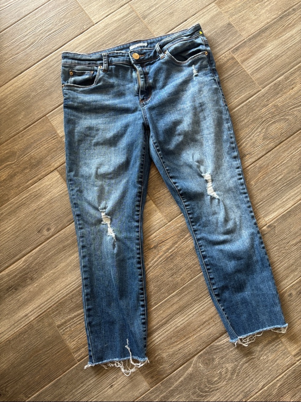 STS Blue (Size 30) Women's Distressed Mid-Blue Jeans - Cotton & Spanex